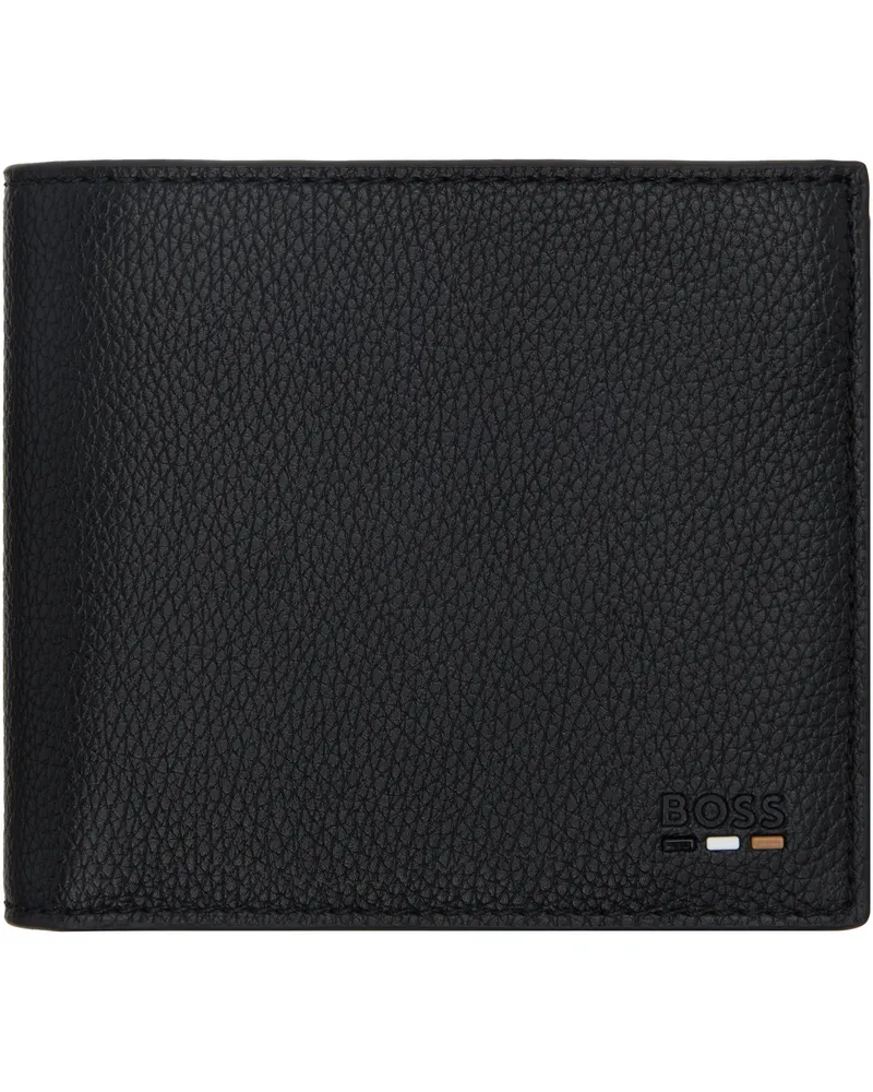 HUGO BOSS Black Grained Faux-Leather Wallet 001-black