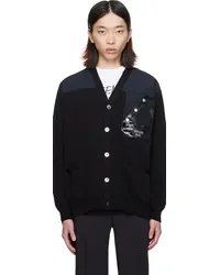 Undercover Black Paneled Cardigan Black