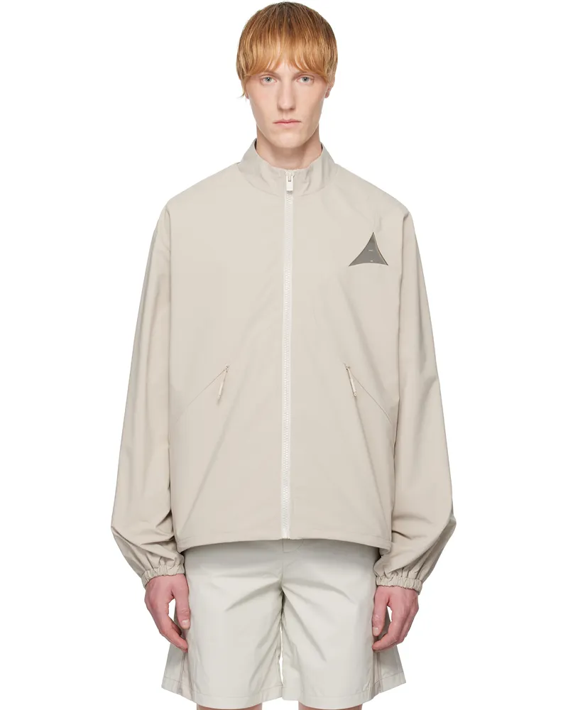 Heliot Emil Beige Surtsey Windbreaker Jacket Stone