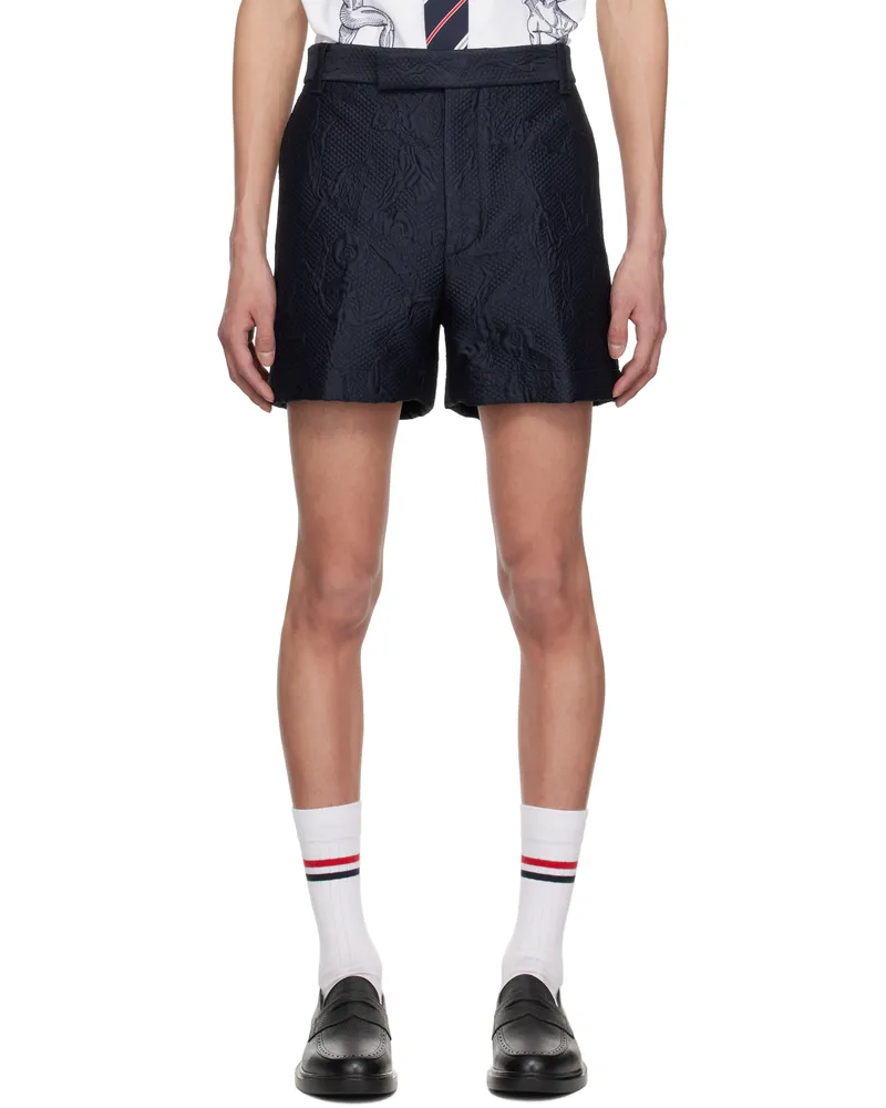 Thom Browne Navy Olympic Matelassé Chino Shorts 415