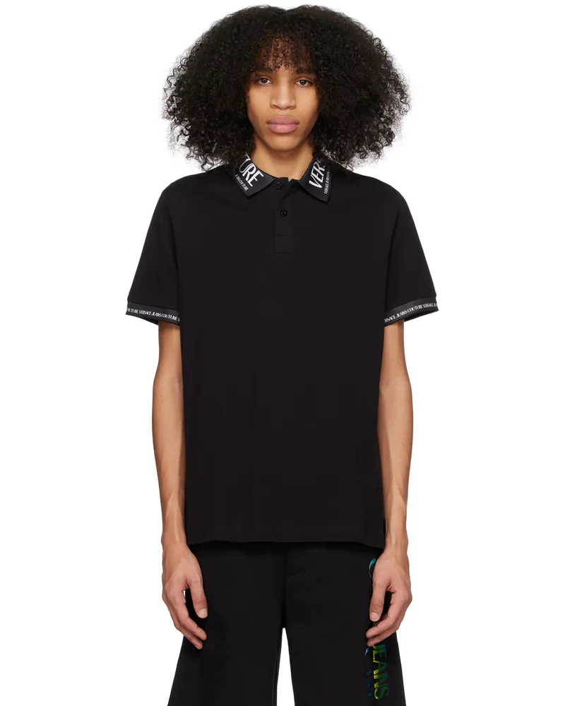Versace Jeans Black Jacquard Polo E899