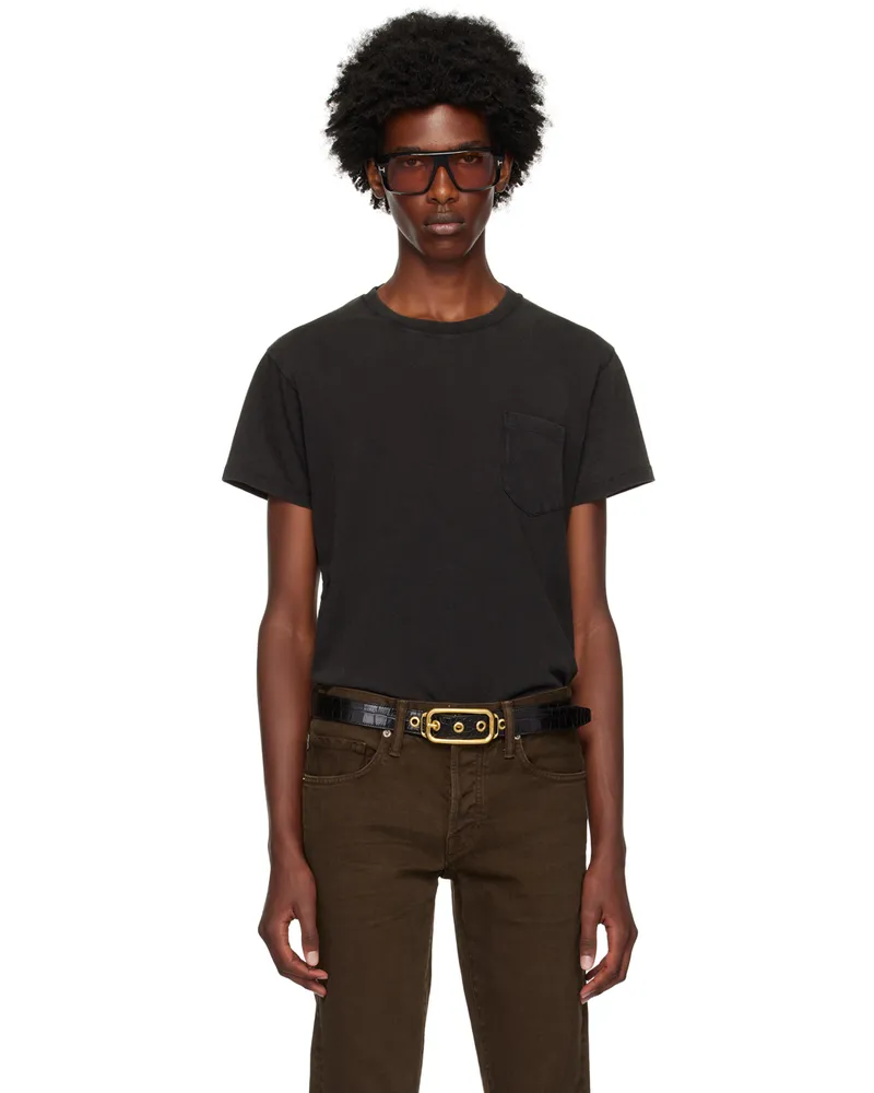 Tom Ford Gray Crewneck T-Shirt Charcoal