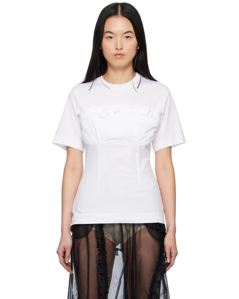 Simone Rocha White Balconette Bust Detail T-shirt White
