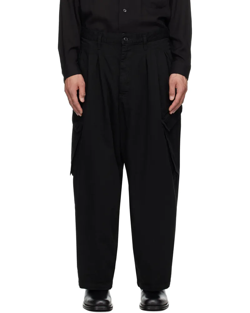 Yohji Yamamoto Black BS Katsuragi 12Tucks Work Cargo Pants 3