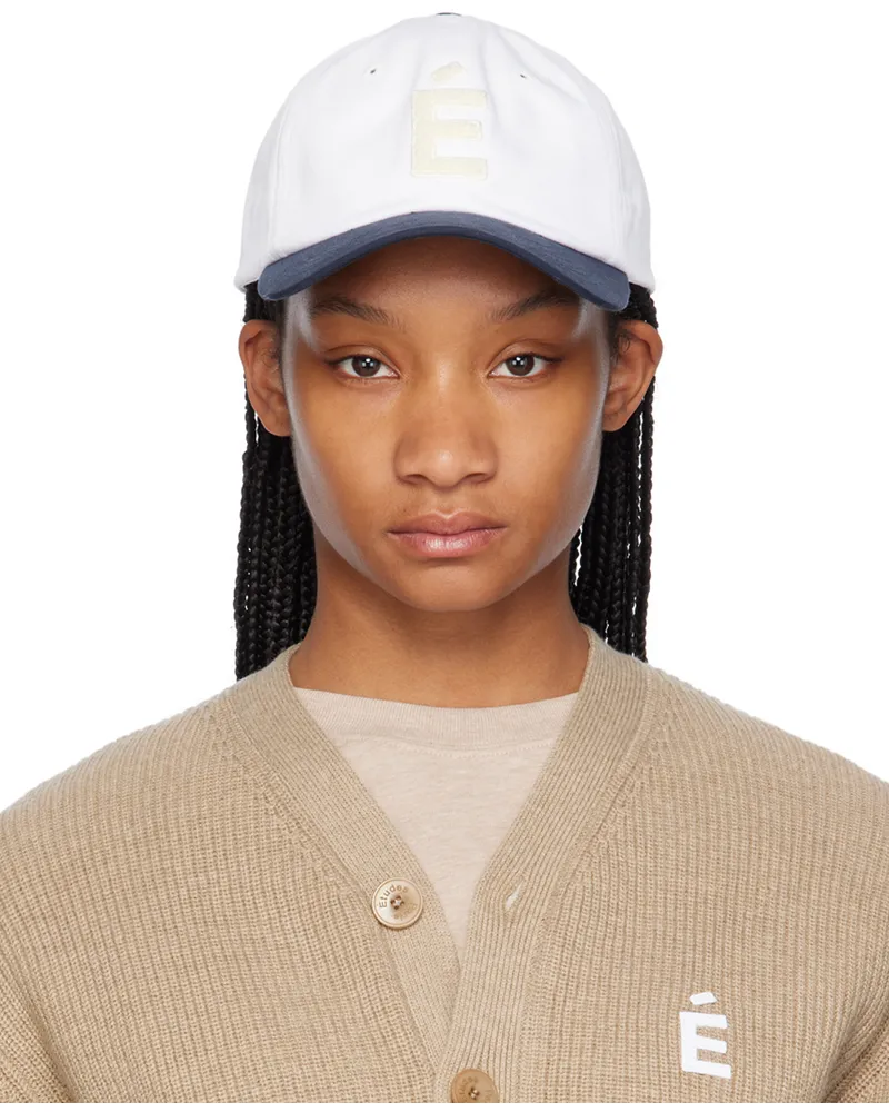 Études Studio White & Navy Booster Patch Cap Navy