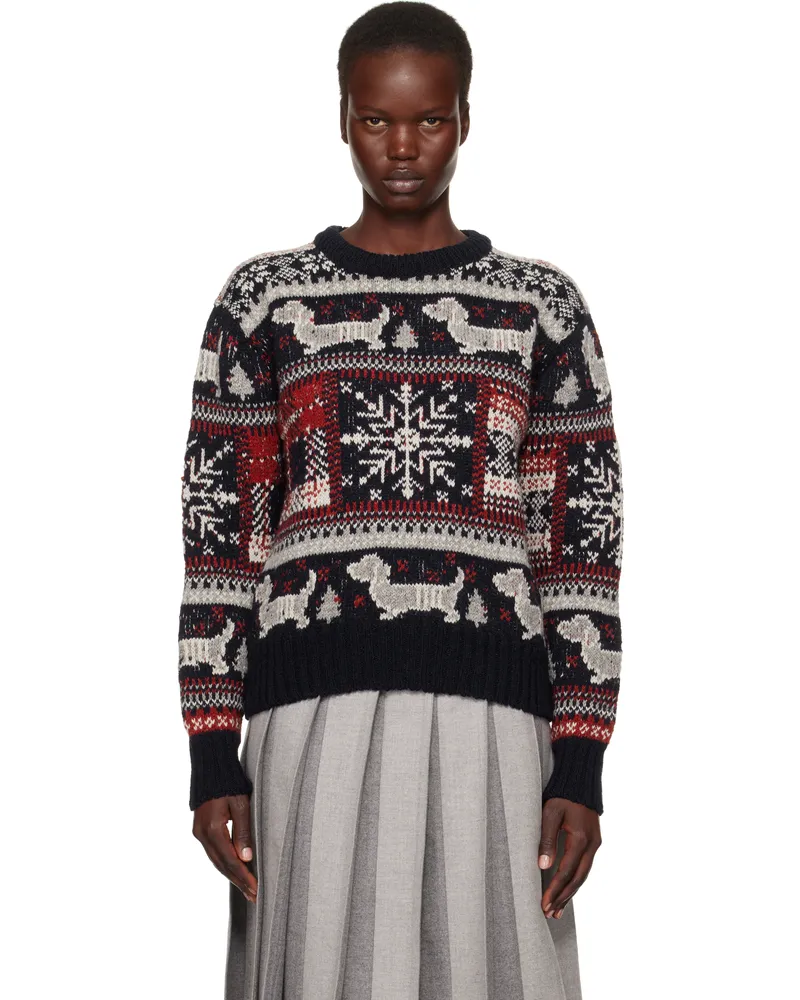 Thom Browne Multicolor Holiday Hector Mohair Crew Neck Sweater 415