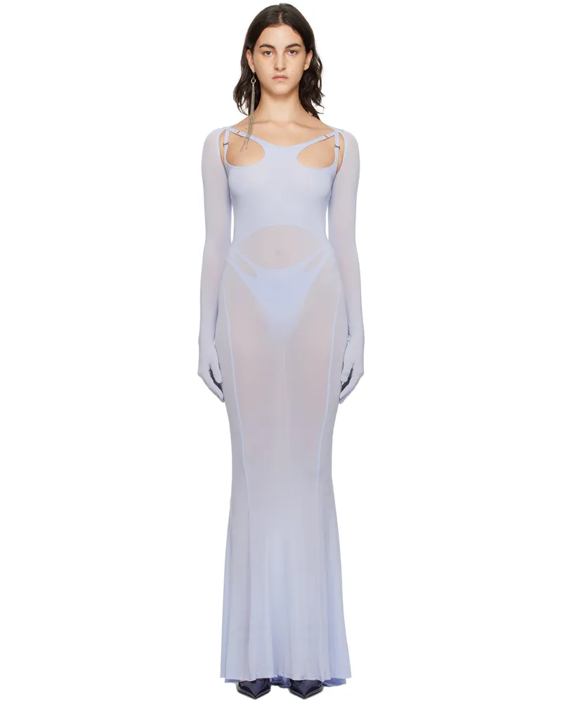 Dion Lee Blue Gloved Maxi Dress Glacier