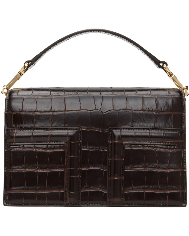 Totême Brown Mini T-Flap Bag Dark