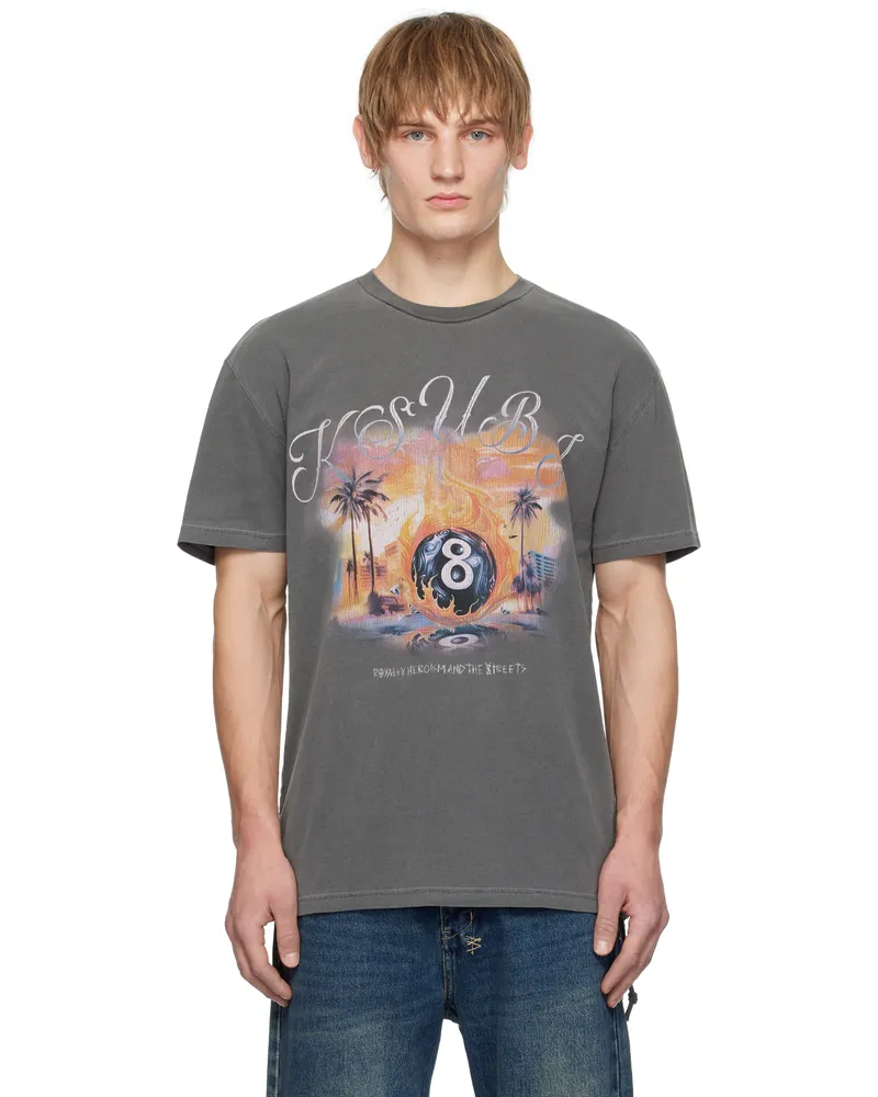 ksubi Gray World Order Biggie T-shirt Charcoal
