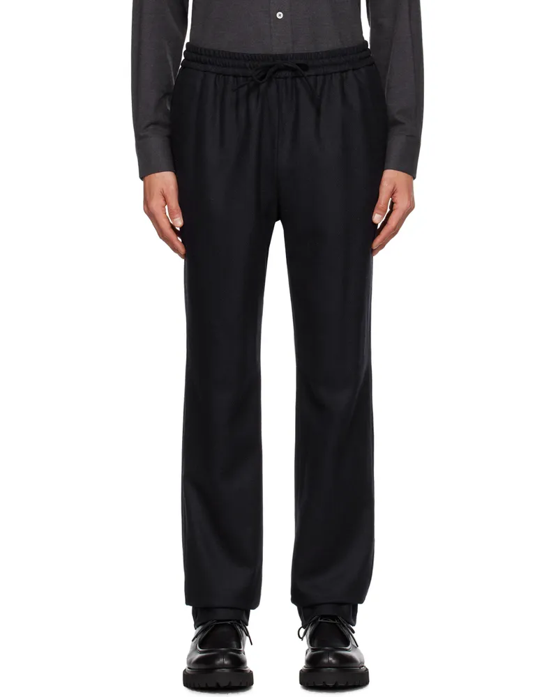 De Bonne Facture Navy Drawstring Trousers Navy