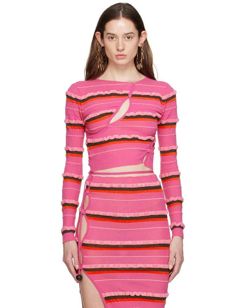 Jacquemus Pink 'Le Cardigan Tordu' Cardigan 450