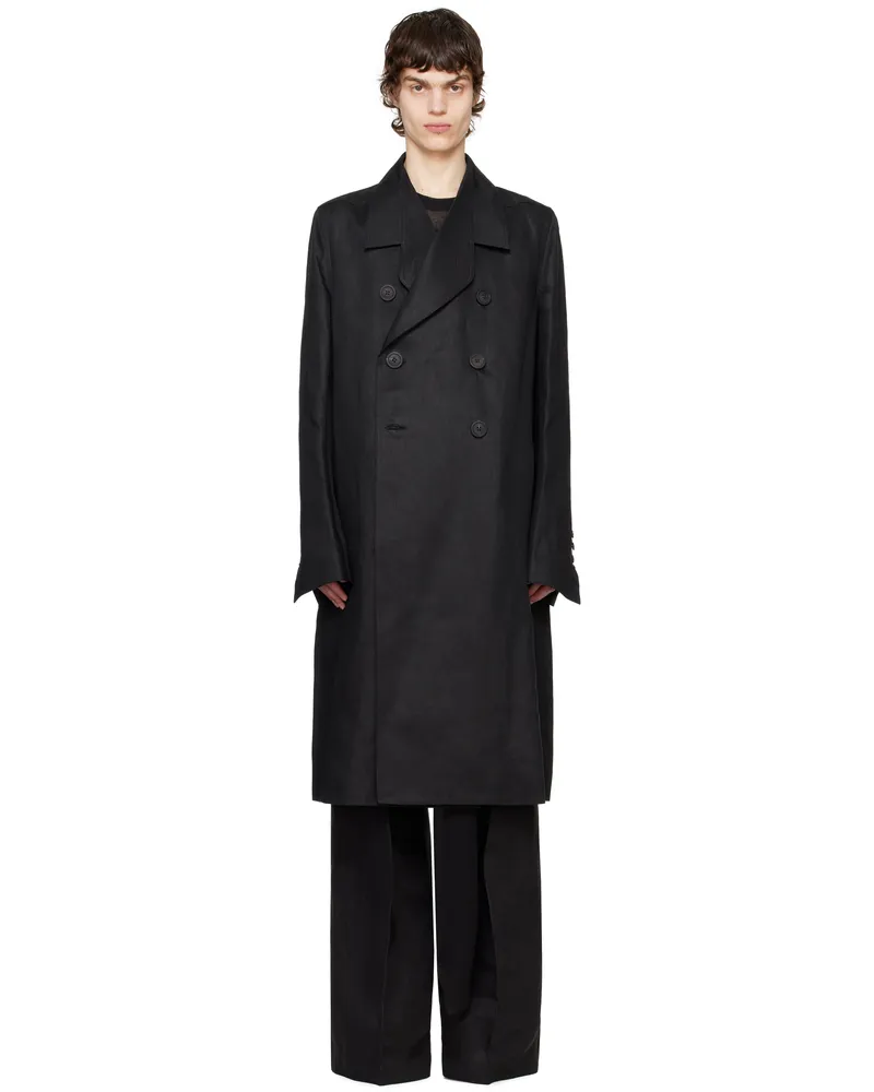 Rick Owens Black Hollywood Officer Coat 09