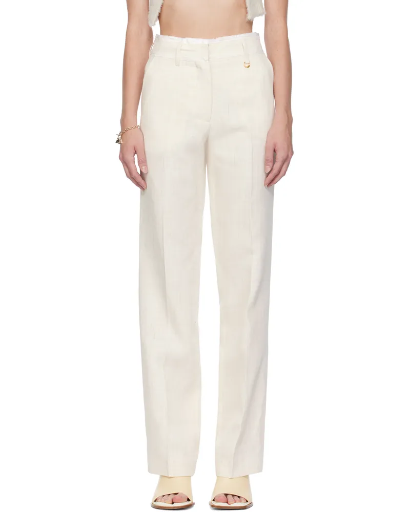 Jacquemus Off-White Le Chouchou 'Le Pantalon Ficelle' Trousers 110