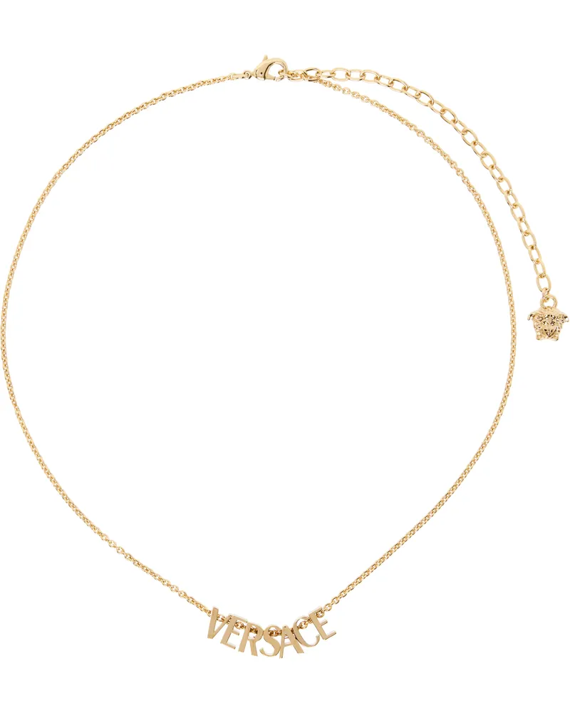 Versace Gold 'Versace' Logo Necklace 3j000-versace