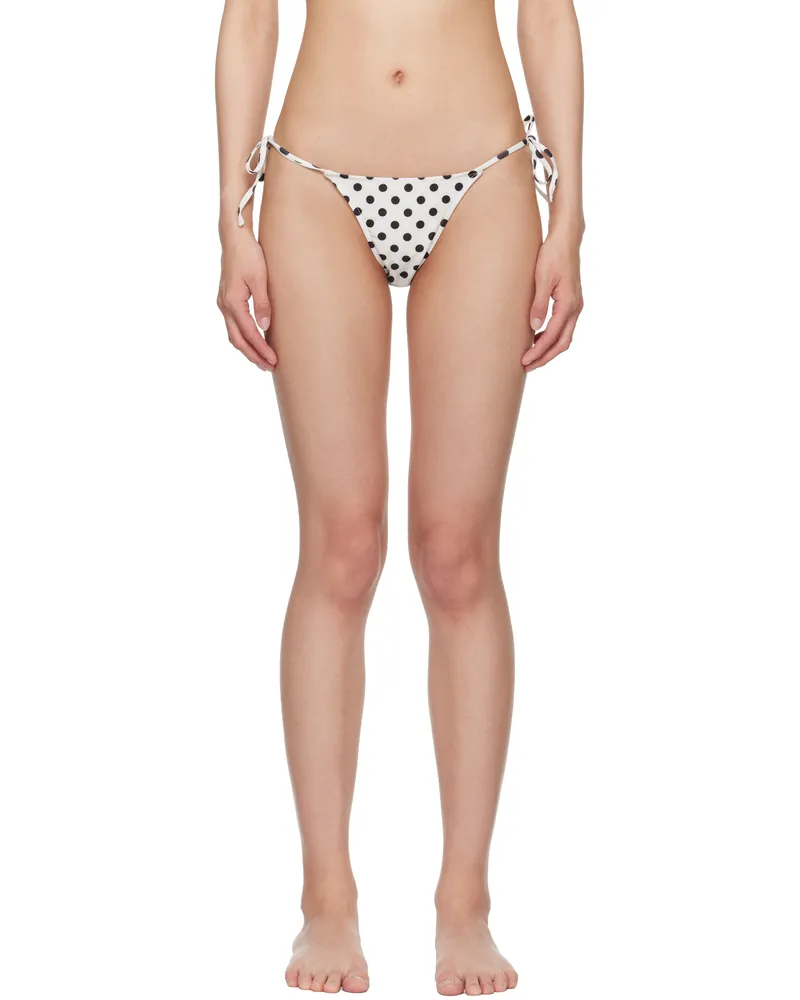 Paloma Wool White & Black Brake Bikini Bottom 0