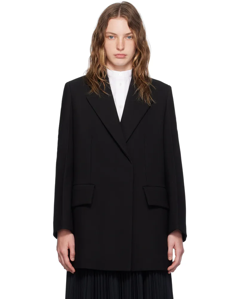 Jil Sander Black Double-Breasted Jacket 001