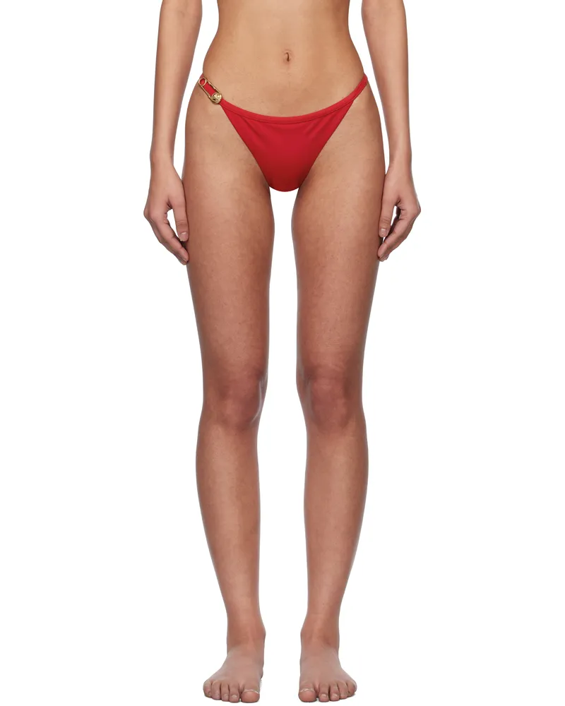 Versace Red Safety Pin Bikini Bottom 1rb30-lipstick