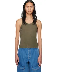 Dion Lee Khaki Sprayed Rivet Tank Top Washed