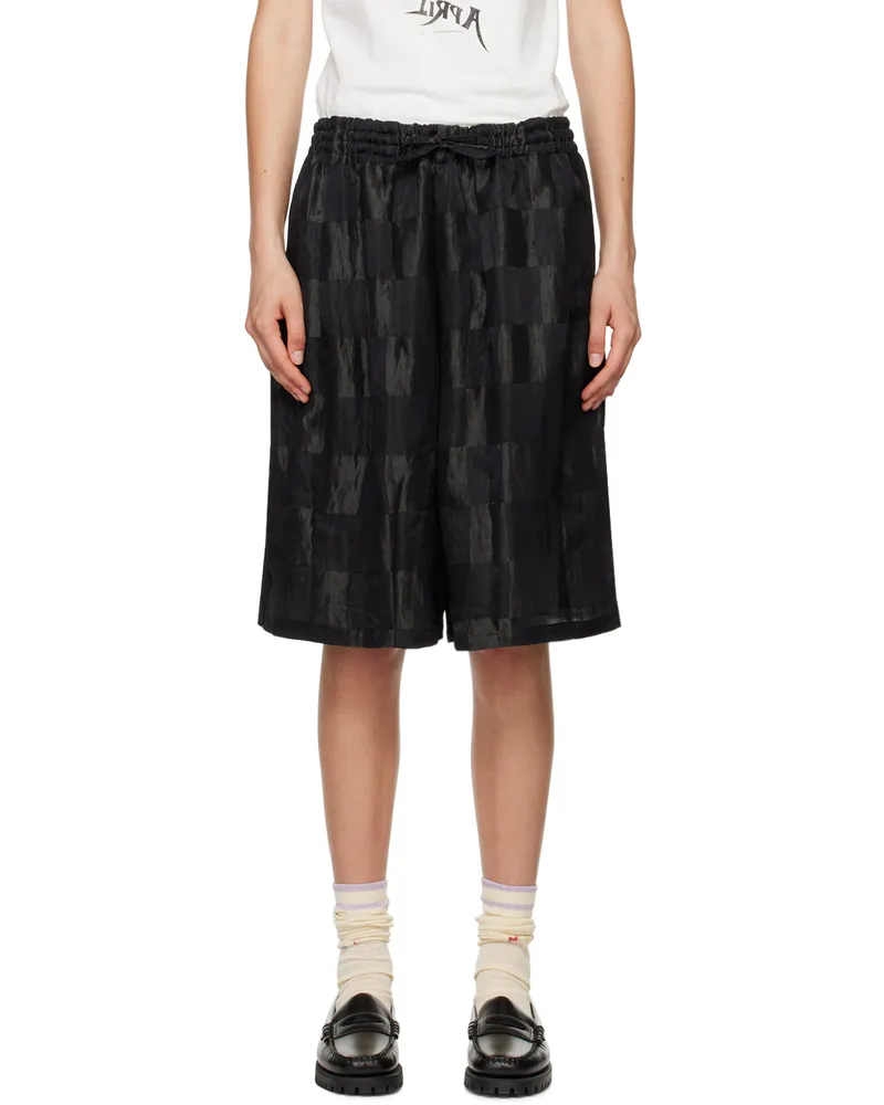 NEEDLES Black Check Shorts B-black