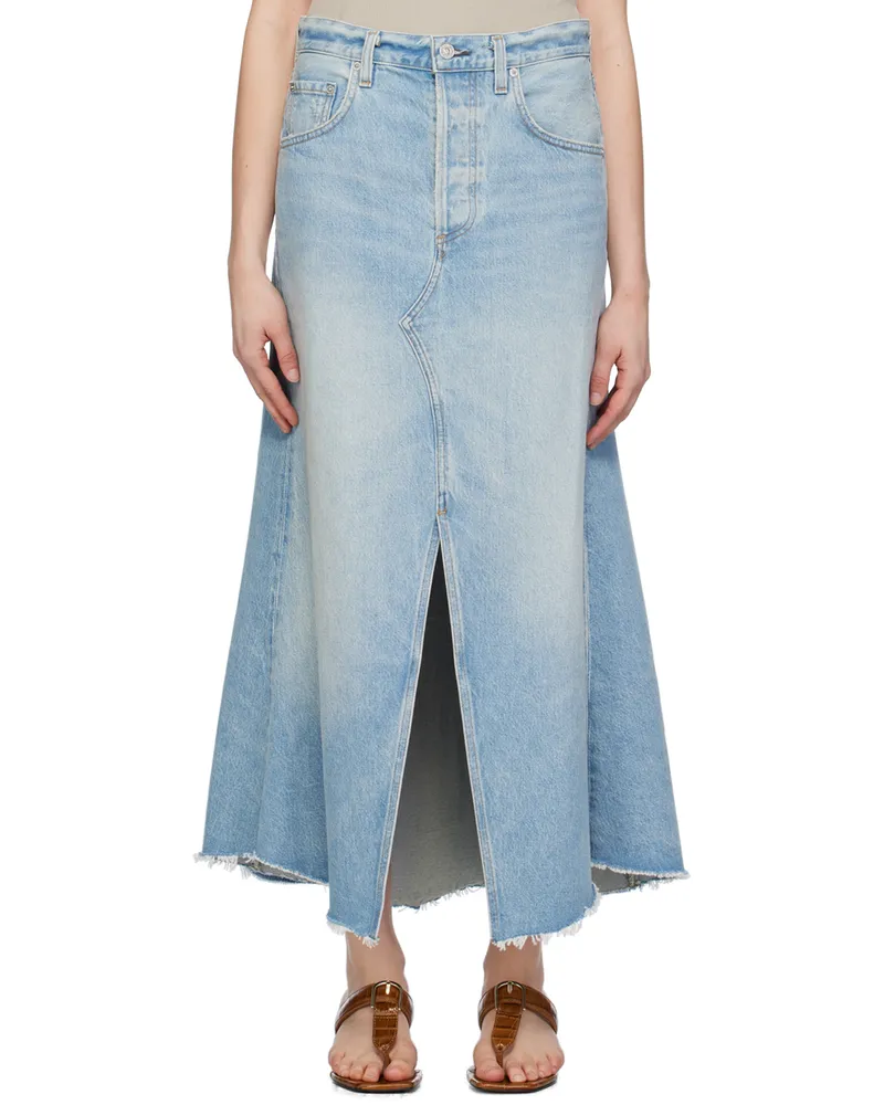 Citizens of humanity Blue Mina Denim Midi Skirt Carousel