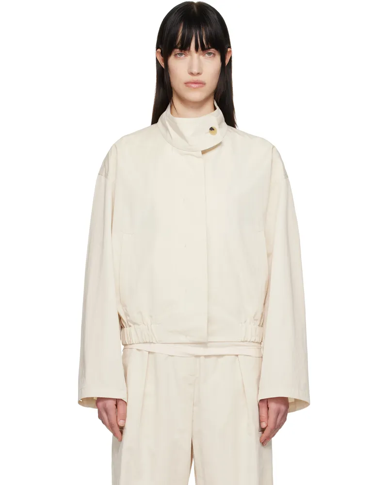 LE 17 SEPTEMBRE Off-White Funnel Neck Jacket Ivory