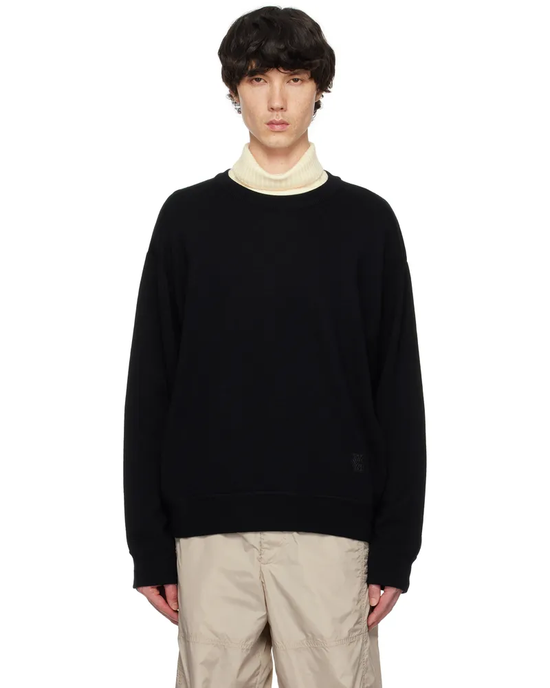 Wooyoungmi Black Round Neck Wool Sweater Black508b