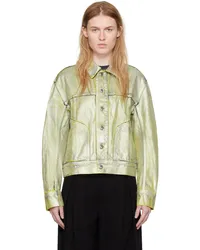 Eckhaus Latta Silver & Yellow El Denim Jacket Sterling