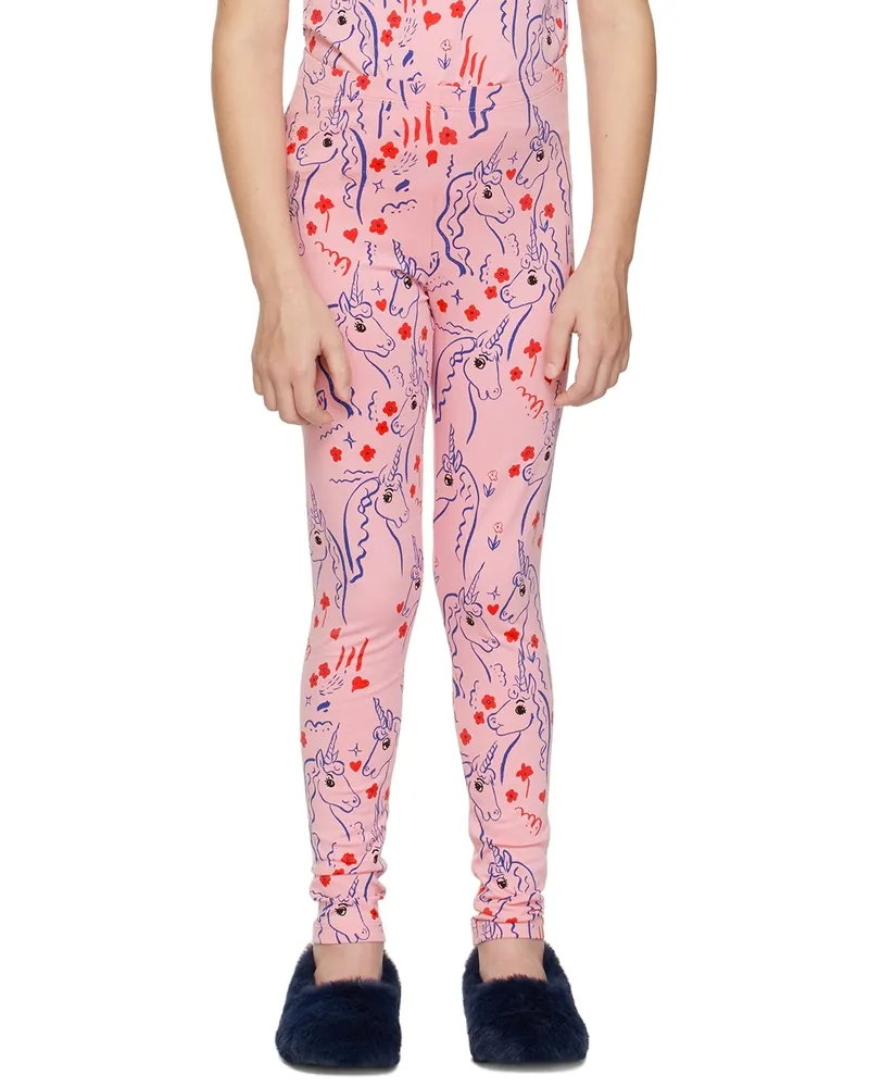 Mini Rodini Kid Pink Unicorns Leggings 28