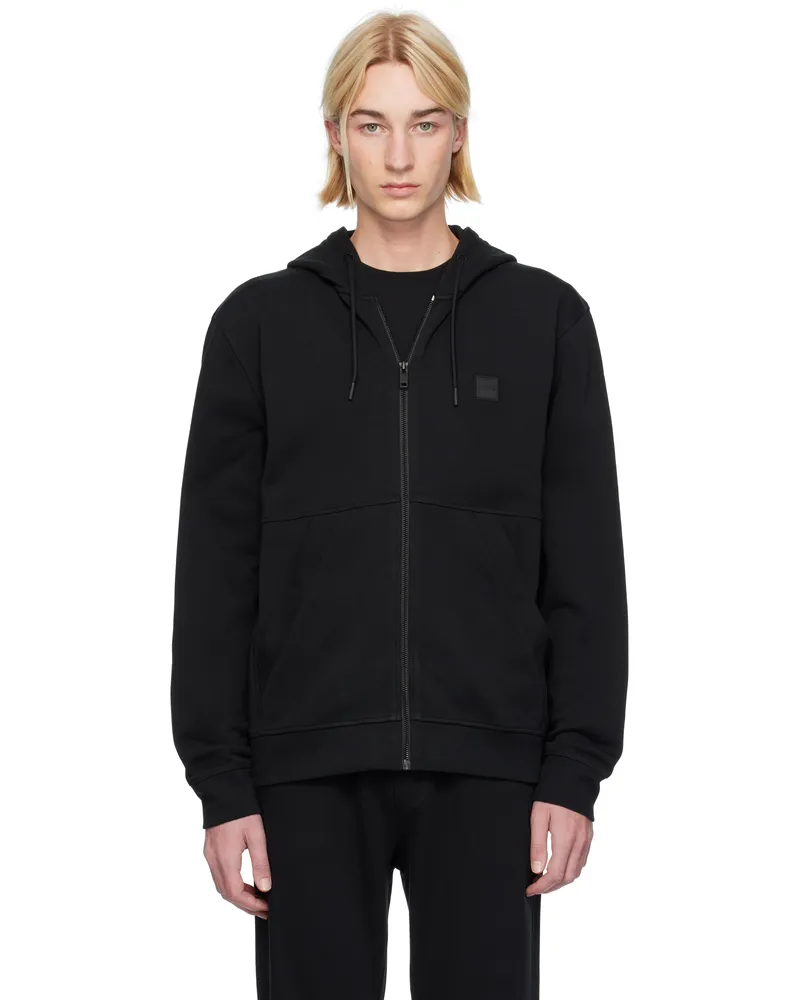 HUGO BOSS Black Zip Up Hoodie 001-black