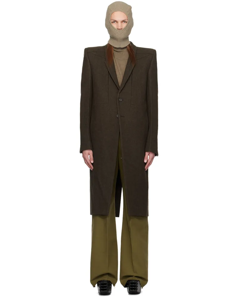 Rick Owens Brown Porterville Fogpocket Neue Coat 04
