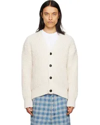 AMI Paris Off-White Button Cardigan Natural