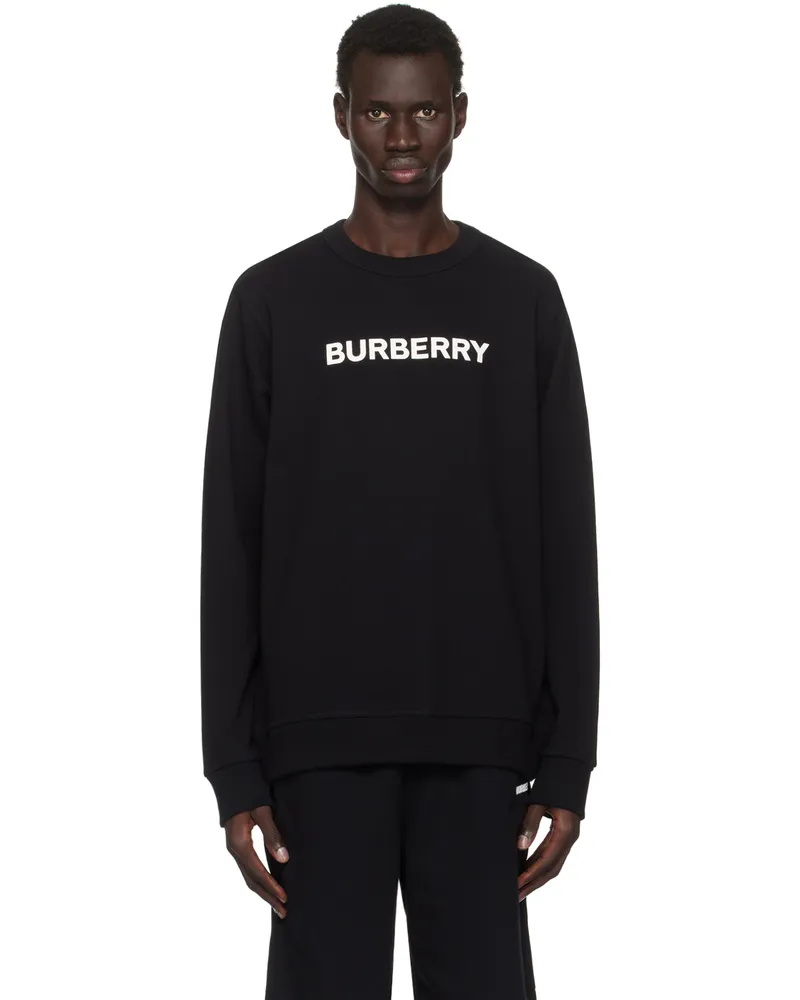 Burberry Black Logo Cotton Sweatshirt Black