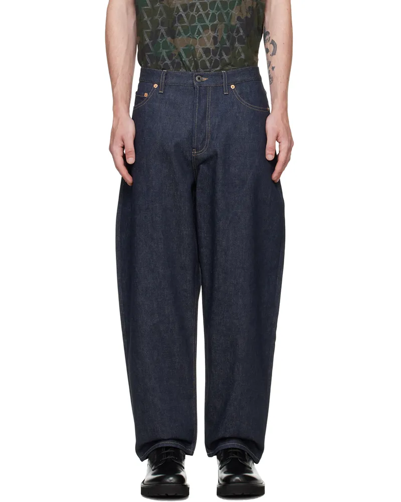 Valentino Garavani Navy Five-Pocket Jeans 528
