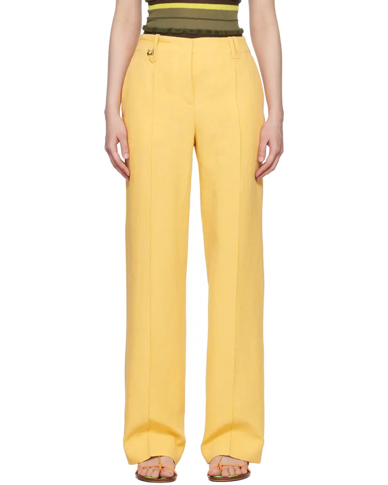 Jacquemus Yellow Le Raphia 'Le Pantalon Cordao' Trousers 250