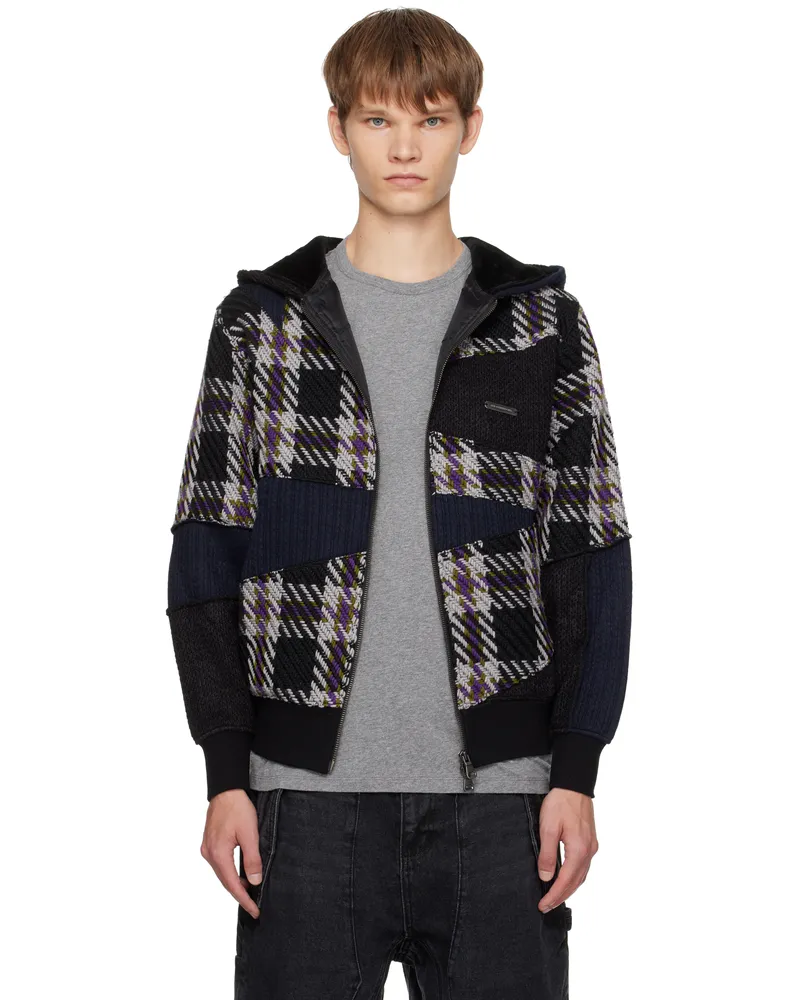 Andersson Bell Black Patchwork Zip-Up Hoodie Mul