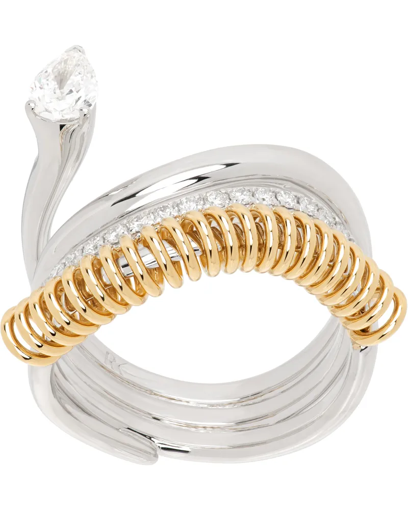 Rainbow K White Gold Versus Pear Diamond Ring 18k