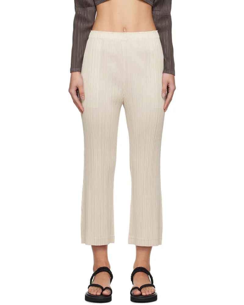 Issey Miyake Off-White Thicker Bottoms 1 Trousers Cream