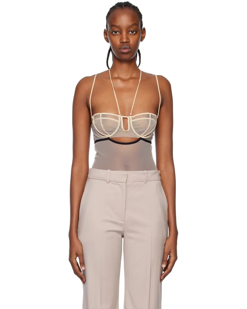 Nensi Dojaka SSENSE Exclusive Beige Bodysuit 462