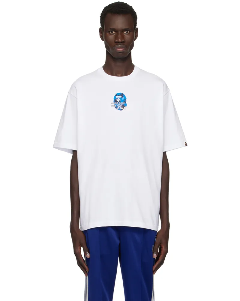 BAPE White Floral Solid Camo Medium Ape Head T-shirt White