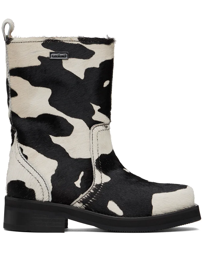 Soulland Black & White Arizona Pony Boots White