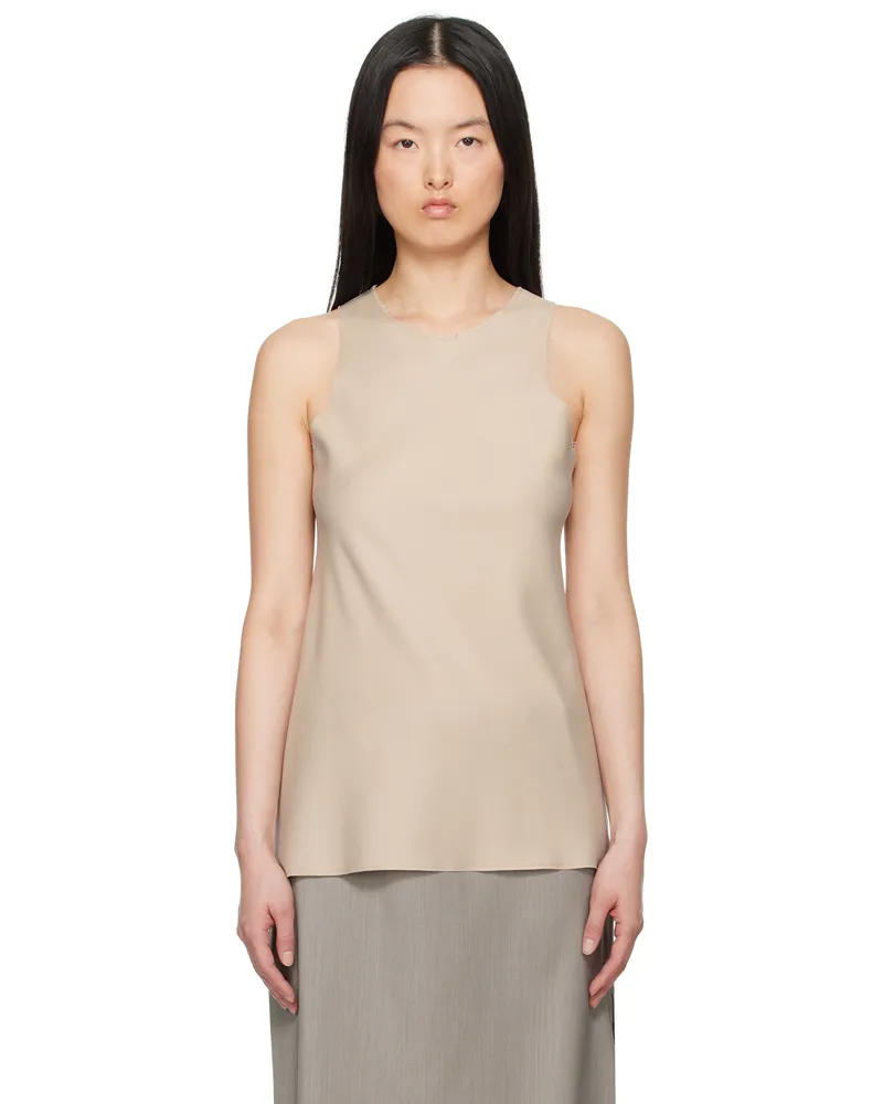 Gabriela Coll Garments Beige No.73 Summer Wool Tank Top 05