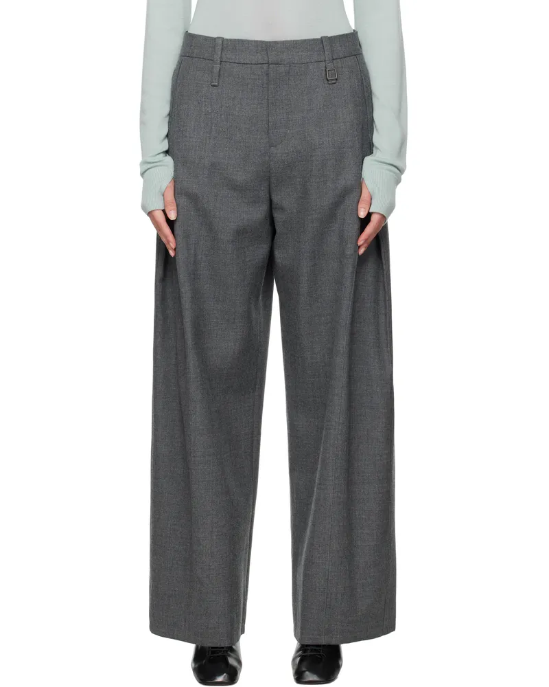 Wooyoungmi Gray Wool Trousers Grey