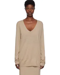 Lauren Manoogian Beige V-Neck Sweater Aantique