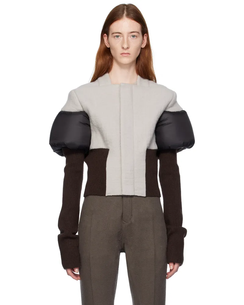 Rick Owens Off-White & Brown Bouchon Jacket 080904