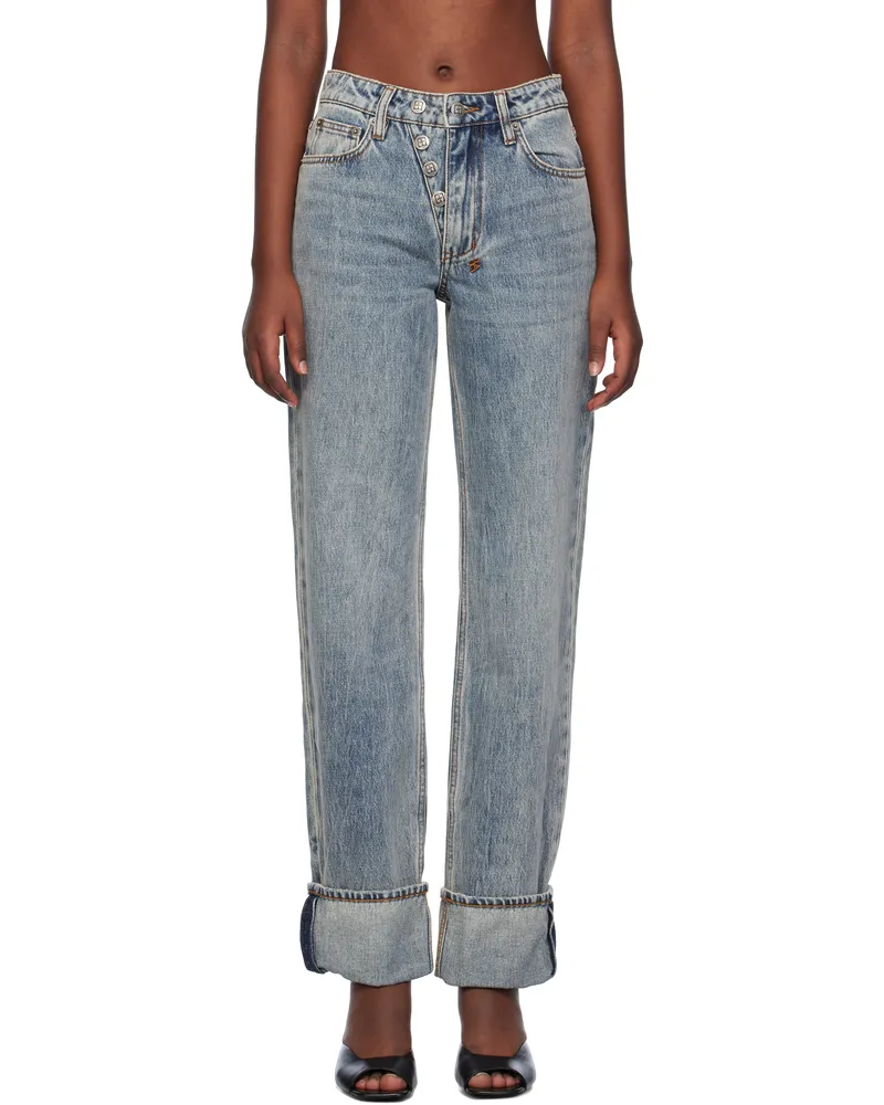ksubi Blue Brooklyn Cuffed Jeans 098