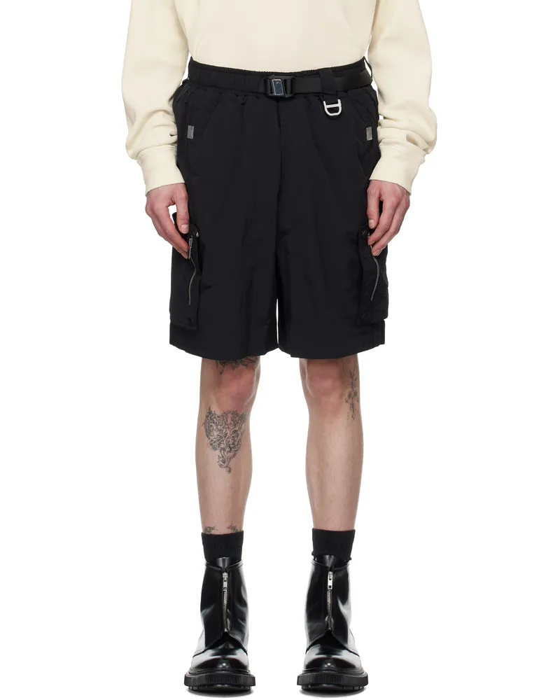 C2H4 Black Side Pockets Shorts Black