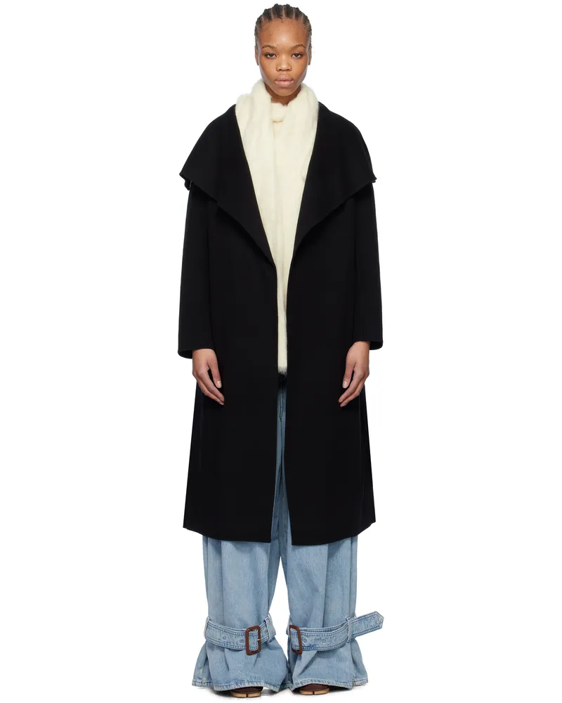 Mackage Black Mai-CN Double-Face Wool Wrap Coat C0001