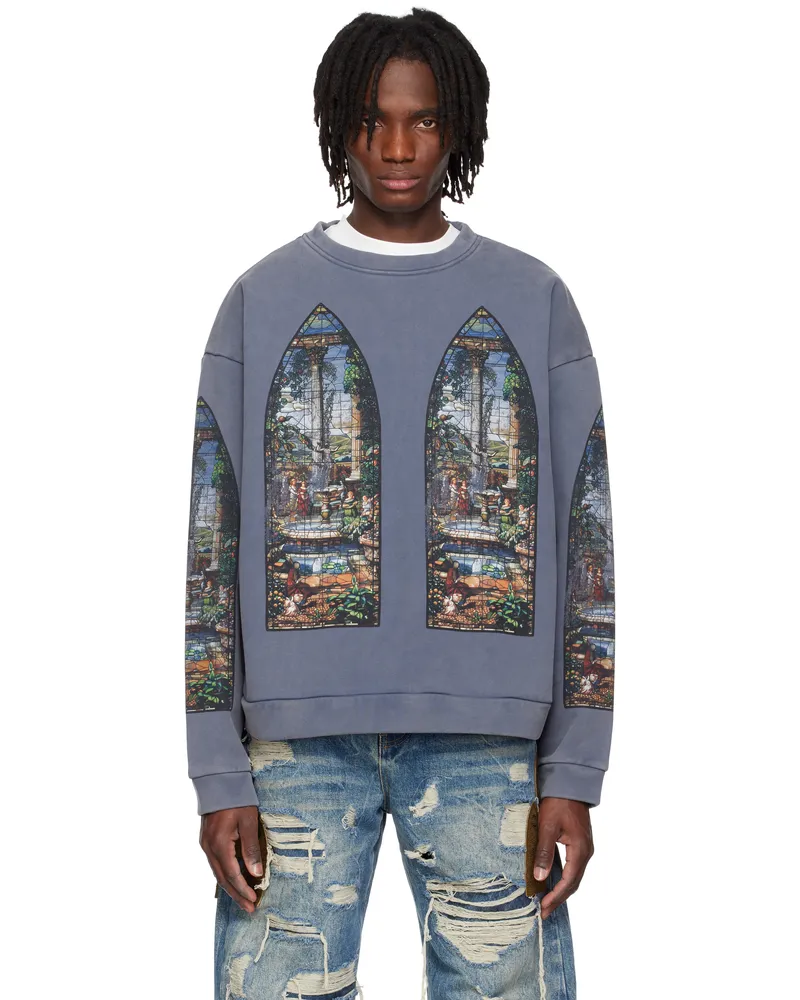 WHO DECIDES WAR Indigo Apparent Crewneck Sweatshirt Indigo
