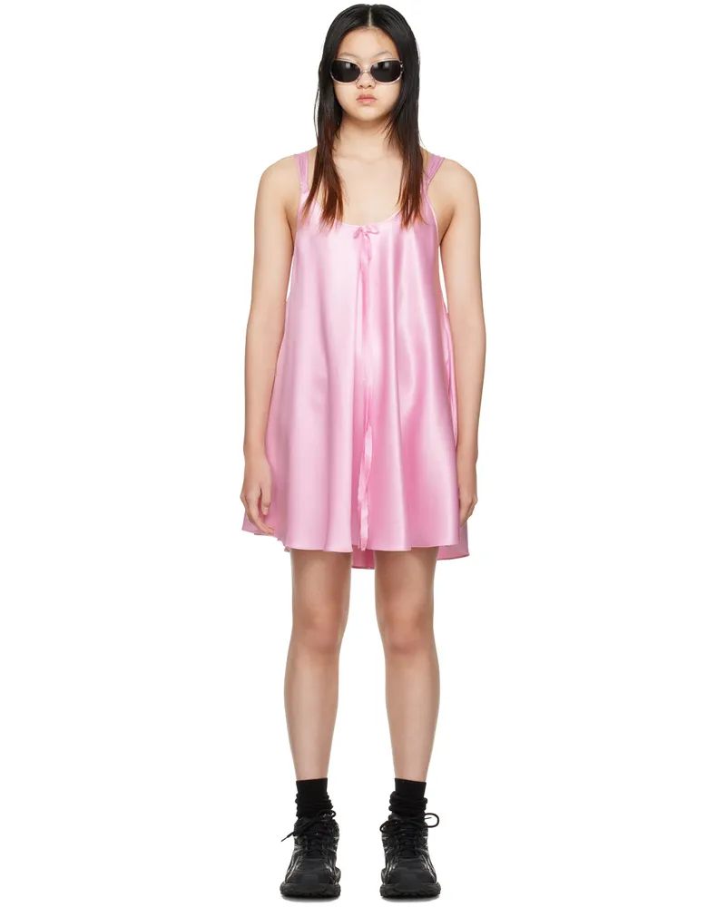 WE 11 DONE Pink Knotted Minidress Pink