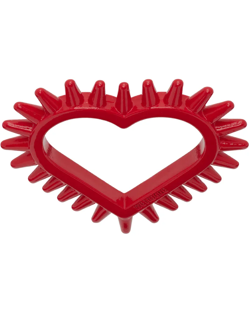 WE 11 DONE Red Small Spike Heart Ring Red